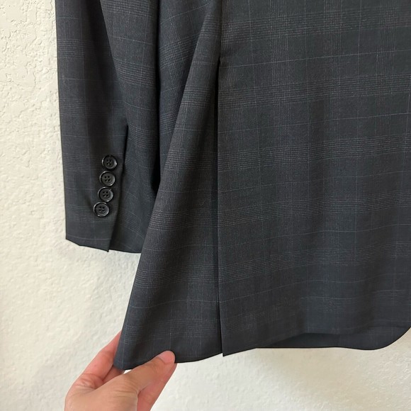 BURBERRY LONDON Bond Street Mens Sport Coat Gray Plaid Wool Jacket - Picture 7 of 12